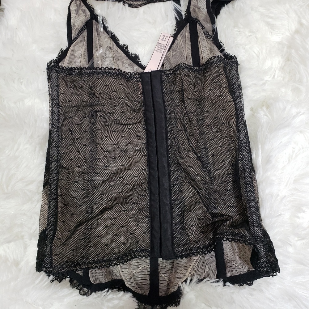 🆕️Black lace halter bustier see thru mesh lingeri - Picture 8 of 8